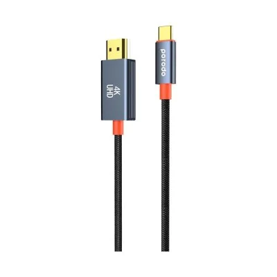 Porodo Woven Cable Type-C To Hdmi - Black